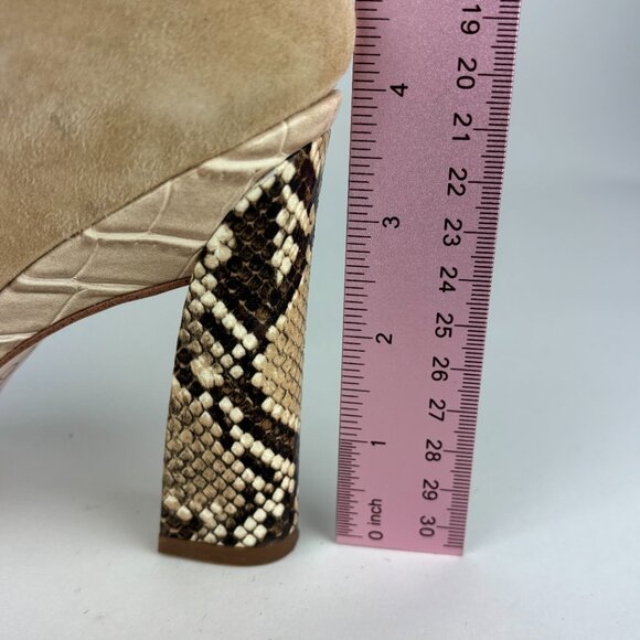 Chic Jessica Simpson Suede Pumps with Snakeskin Block Heels – Size 7.5 - Picture 8 of 13